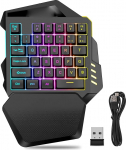&Uuml;he k&auml;ega m&auml;nguklaviatuur, traadita, 2,4 G, traadita, vikerkaarekirjad, RGB v&auml;rvivalgus, &uuml;he k&auml;ega klaviatuur, 35 klahvi, vasaku k&auml;e m&auml;nguklaviatuur, ergonoomiline klaviatuur mehaanilise tunnetusega Spi'le
