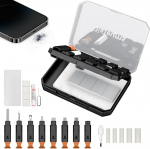 Mobiiltelefoni puhastuskomplekt iPhone'ile, 14 in 1 remont mobiiltelefoni laadimisport ja laadimiskaabel Airpodile, mobiiltelefonide, k&otilde;rvaklappide, tahvelarvutite puhastamiseks, mustas toonis