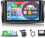 6G + 128G 8 Core Wireless Carplay Android Car Radio 2 DIN jaoks Mercedes Benz ML GL W164 ML350 ML500 GL320 X164 ML280 9-tolline autoraadio Android auto GPS navigatsiooniga WiFi Bluetooth FM/RDS/SWC tagumine vaade