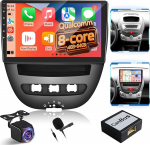 Qualcomm 8-Kern 4GB+64GB Android Autoradio f&uuml;r Toyota Aygo Peugeot 107 Citroen C1 2005-2014, 10,1 Zoll IPS puuteekraan, Kabelloses CarPlay & Android Auto, GPS, WiFi, DSP Hi-Res Audio