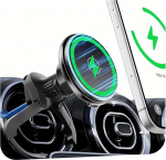 Qi2 15W MagSafe autokinnitusele koos laadimisfunktsiooniga Mercedes Benz A/B/C/E/V/G klassile ja Audi A1/A3/A3 [&uuml;mmargune &otilde;huava], kiire laadimise magnetiline telefonihoidja iPhone 17-12 seeria jaoks
