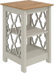 Galano Nova Side Table with Shelf, Space-Saving Bookcase, Cabinet in Light Grey and Oak, Modern Storage Unit for Hallway, Entrance, Living Room or Bedroom