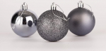 50mm/24tk Shatterproof Dark Grey J&otilde;ulupuu kaunistused Bauble Ornaments Baubles j&otilde;ulukaunistus Holiday Decoration Holiday Decoration Shiny Matte Glitter