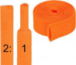 hankekaart Schrumpfschlauch, 2:1 suhe, 0,95 cm Innendurchmesser, 91 cm, geflochtene Kabelh&uuml;lsen, Stoff, gewebt, Schrumpfschlauch, Schutz f&uuml;r Kabelbaum, Kabelmantel, Schlauchdraht, Orange