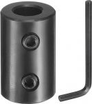 sourcing map Shaft Coupler, 5/16" Bore 5/8" OD 1" Length, Black Oxidized Steel Rigid Coupling with Hex Wrench for 3D Printer Motorcycle (2 Screws Per Piece)