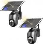 4G LTE v&auml;ljas p&auml;ikesevalvekaamera koos SIM-kaardiga 2 t&uuml;kki 2K HD PTZ traadita kaamera ilma WLAN v&auml;liakuteta, 360&deg; p&ouml;&ouml;ratav, v&auml;rviline &ouml;&ouml;n&auml;gemine, 2-suunaline heli, PIR-tuvastus, IP66