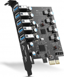 ULANSEN PCI-E kuni 7-portiline (t&uuml;&uuml;p C (2), t&uuml;&uuml;p A (5)) USB 3.0 HUB sisemine laienduskaart Contronller Adapter PCI Express Card Desktop PC Windows Mac Linuxile