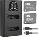 DSTE LI-90B LI-92B asendusaku (2 tk) ja Smart LED Dual USB laadija, mis &uuml;hildub Olympus SH-50 SH-60 SP-100 TG-1 TG-2 TG-3 TG-5 TG-6 mudeliga.
