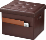 Bsketa Storage Ottoman Kokkupandav Ottoman k&auml;epidemetega 17-tolline nahast jalgpink pink Ottoman koos ladustamisega elutuppa magamistoas magamistoas magamistoas Record Support 150kg Brown