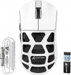 ATTACK SHARK R3PRO 46g &uuml;likerge magneesiumsulamist hiir, 8000Hz traadita k&uuml;sitluskiirus, 26000 DPI, 2.4G/BT/Wired Gaming Mouse, PixArt PAW3395 Sensor G502, koos spiraalkaabliga, PC/Mac, valge
