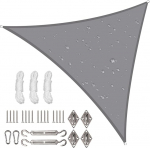 Veekindel p&auml;ikesevarju purje koos k&ouml;ie kinnituskomplektidega, 3x3x3m, kolmnurkne p&auml;ikesevarju purje 98% UV-blokeeringu katuse jaoks aed-patio (helehall)