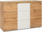 Newfurn Nikita.Nine Sideboard Natural Sideboard Highboard Multi-Purpose Cabinet II 120 x 80 x 40 cm (B x K x S) II mesi tamme / mesi tamme / valge elutuba magamistuba s&ouml;&ouml;gituba