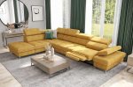 Galaxy Relax nurgadiivan magamisfunktsiooniga, voodikast, 225 x 350 cm, terrakota kangas, l&otilde;&otilde;gastumisfunktsioon, reguleeritavad peatuged ja k&auml;etoed (kollane, vasakpoolne)