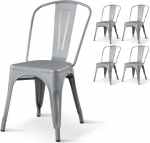 KOSMI - 4 halli t&ouml;&ouml;stusliku metallist tooli komplekt Factory Metal Grey