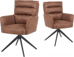 DUBI M&ouml;bel Mika-Alva s&ouml;&ouml;gitoolide komplekt, 2 tooli, 360&deg; p&ouml;&ouml;ratav taskujoonega, k&otilde;rge istekoht, maksimaalne istekoht, maksimaalne koormus 150 kg, pruun kangas, vastupidav metallist ristraam, ajatu disain.
