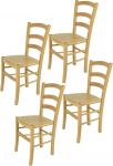 t m c s Tommychairs Veneetsia toolid k&ouml;&ouml;ki ja s&ouml;&ouml;gituppa, vastupidav struktuur lakkitud p&ouml;&ouml;gipuidust naturaalses v&auml;rvitoonis ja puidust istmega, 4 tk komplektis.