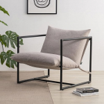 Zinus Aidan Lounge Chair elutuba - Aktsent- ja puhketool siseruumides - kaasaegne tugitool - tugev metallraam ja vahtpolster - lihtne kokkupanek - tugitool beež