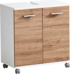 Schildmeyer Palermo 157637 Vannituurlaud, mattvalge/kunstiroheline tammedekor, 59,8 x 32,6 x 63,4 cm