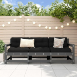 Modulares Gartensofa Kiefernholz als Garten-Ecksofa aus Massivholz Kiefer f&uuml;r die Terrasse mit massivem Kiefer Gartenm&ouml;bel Set in Latten-Design 3-TLG.
