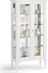 Mar.c.a. Design - Elegant Display Cabinet for Living Room Made of Poplar Wood Matt White with Shelves and Glass Side Walls - Furniture for Living Room Povera Made in Italy - Dimensions 89 x 34 x 170
