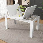 Merax ristk&uuml;likukujuline s&ouml;&ouml;gilaud varjatud hoiuruumiga 4-6 inimesele, lihtne elegantne kohvilaud elutuppa, k&ouml;&ouml;ki, s&ouml;&ouml;gituppa, valge, 120 x 70 x 75 cm