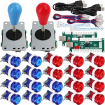 SJ@JX Arcade m&auml;ng 2 m&auml;ngija kontroller DIY komplekt Nupud koos logo m&uuml;ndi X Y Start Valige 8 Way Joystick USB Encoder PC MAME Raspberry Pi jaoks