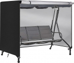 Hollywoodi kiikede kate, veekindel, aiakiikede kaitsekate, tuulekindel, Hollywoodi kiikede pintsakuga ja reguleeritavate lukkudega, 420D Oxfordi kangas (220 x 150 x 170 cm, must)