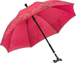 Twin Stick Umbrella with Fritz Handle - Diameter 105 cm - 2 in 1 Walking Stick and Umbrella - Hand Cane, Walking Aid, Crutch - Adjustable Height - Paisley Bordeaux
