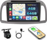 Android 15 4+64GB Autoradio f&uuml;r Nissan March III K12 2002-2009 mit 9 Zoll Incell Touchscreen, Autoradio 2DIN mit Wireless Carplay Android Auto, FM/RDS Radio BT GPS WiFi R&uuml;ckfahrkamera + MIC