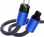 High-End Netzkael, h&otilde;betatud Schuko Ofc toitejuhe HiFi High End 1 m, Schuko pistikuga ja IEC pistikuga, HiFi Schuko C15 toitejuhe audio-video ja kodukino jaoks