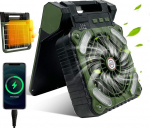 GY p&auml;ikeseventilaator LED-valgusega ja 10400 mAh akuga - 4 in 1 kaasaskantav lauaventilaator, 4 kiirust, taimer, USB-C telk, kontor, v&auml;ljas, elektrikatkestus