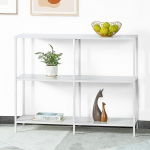 HDANI metallist konsoollaud 3 riiuliga, diivanilaud, kitsas konsoollaud, kaasaegne stiil, sobib esikusse, elutuppa, magamistuppa (valge, 100 x 30 x 80 cm)