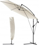 VOUNOT Cantilever Parasol 300 cm, p&auml;ikesevarju koos v&auml;ntmehhanismiga, tuulekaitse ja kaitsekate, p&auml;ikesekaitse, UV-kaitse, aiavarju, turuvari, v&auml;ntmehhanismiga vihmavari, beež