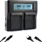 Blumax Turbo LCD Dual/Single Charger Compatible with Canon, Nikon, Panasonic & Sony Batteries - Dual Charger Nikon EN-EL14 / EN-EL14A