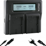 blumax LCD topeltlaadija Canon LP-E6NH / LP-E6N / LP-E6 akudele - laadija &uuml;hildub Canon EOS R Ra R5 R6 II R7-6D 7D 80D 90D-ga - XC15