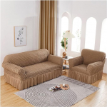 Diivanikatted Chaise Longue Elastne parem/vasakpoolne L-kujuline diivanikate koos seelikuga kriimustuskindel diivanipadi katted Reguleeritavad diivanikatted 1/2/3/4 istmed elutuppa (v&auml;rv : Camel,