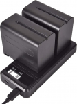 DSTE NP-F970 laetav aku (2 komplekti) ja Smart LED Dual USB laadija, mis &uuml;hildub Sony CCD-SC5, CCD-SC5/E, CCD-SC55E, CCD-SC55, CCD-SC6, CCD-SC65, CCD-SC7 mudelitega