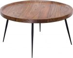 Wohnling WL5.678 kohvilaud 75 x 39 x 75 cm Sheesham t&auml;ispuidust/metallist diivanilaud Disain elutoa laud &Uuml;mmargune elutoa laud Retro pruun disainer puidust laud kohvilaud t&auml;ispuidust