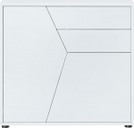 Vladon Benny Sideboard, Made in Germany, kapp 2 ukse ja 2 sahtliga, matt valge (79 x 74 x 36 cm)