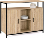 IDMarket - 2 ukseline madallaud 100 cm Detroit koos riiulitega Industrial Design