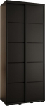 MEBLE KRYSPOL Cannes 4 kaasaegne garderoobikapp 2 liuguksega, riiulid - hoiukapp magamistuppa, elutuppa - 205,2 x 110 x 60 cm - must must