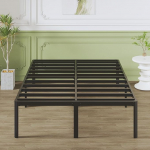 Lutown-Teen metallist voodi 140 x 200 cm, &uuml;mmarguste nurkadega, k&otilde;rgus 41 cm voodi lamelliraamiga, metallist voodiraamiga kaheinimesevoodi, voodi all hoiuruumiga, m&uuml;ravaba, lihtne kokkupanek, must