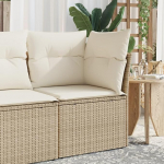 Homgoday Garden Corner Diivan koos beeži pol&uuml; rotangist padjadega V&auml;lisdiivan Diivan Aia diivan Elutuba Patio V&auml;lism&ouml;&ouml;bel R1