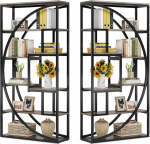 Tribesigns Industrial Bookcase 180 cm k&otilde;rgus - 5-tasandiline Vintage Hall riiul 8 avatud kambriga, vastupidav riiulite &uuml;ksus elutuppa / kodukontorisse