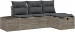 Rantry Model3360680 4-osaline aiasohva komplekt koos pehmendusega Hall Poly Rattan Garden Lounge