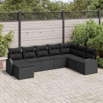 Homgoday Garten-Sofa-Set Modular Poly-Rattan Schwarz - Komfortabel & Wetterfest f&uuml;r Terrasse und Garten Model3354832
