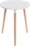 CLP Retro Design Amalie k&ouml;&ouml;gilaud 3 puidust jalaga, &uuml;mmargune, l&auml;bim&otilde;&otilde;t 60 cm, laua k&otilde;rgus 75 cm, v&auml;rv: valge, raami v&auml;rv: naturaalne