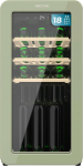 Cecotec Veinikapp 18 pudelit Retro Bolero Grandsommelier Origin 18 Hit roheline viimistlus LED-juhtimisega, temperatuur 5-20&ordm;C, kompressor, NoFrost, puidust riiulid, sisevalgustus, ventilatsioon