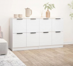 AUVYI Sideboards Pack of 2 White 60 x 30 x 70 cm puidust materjalist baarikapp Organiser mitmeotstarbeline kapp TV kapp garderoob lastetoa hoiukapp k&ouml;&ouml;gikapid