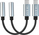 KBEAR KW4 3,5 mm USB C k&otilde;rvaklappide pesa adapter HiFi k&otilde;rvaklappide adapteri kaheosaline komplekt CX31993 DAC Chip Aux USB C-le iPhone 16/15, iPad Pro/iPad Air, Samsung Galaxy jaoks